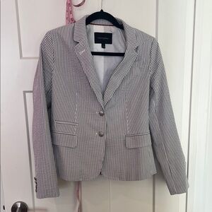 Banana Republic Factory Seersucker Striped Blazer
